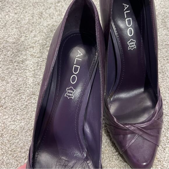 ALDO Purple Leather 4" Pump Heels Size 39 - Picture 13 of 14